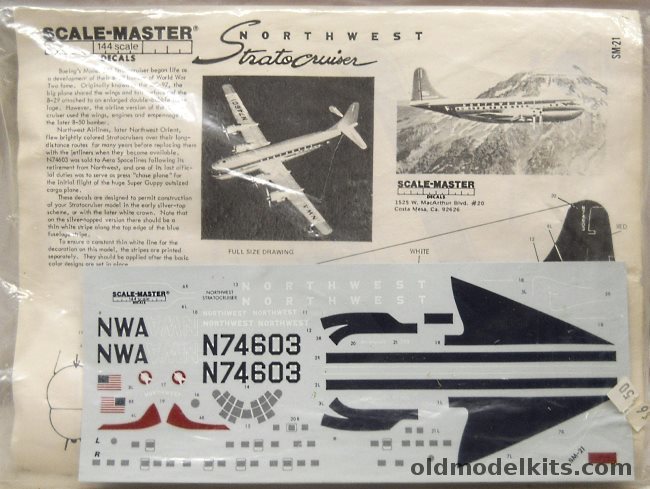 Scale-Master 1/144 Boeing B-377 Stratocruiser Northwest - Bagged, SM-21 plastic model kit